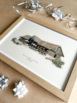 Personalised Hand Drawn Wedding Venue Art Print, 5 of 6