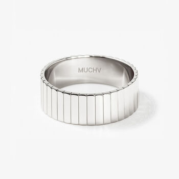 Thick Sterling Silver Croissant Women's Ring, 3 of 6