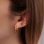 Faceted 9ct Gold Creole Hoop Earrings, thumbnail 2 of 5