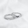 925 Silver Couple Angle Cut Plain Promise Ring Set, thumbnail 2 of 3