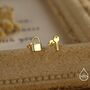 Key And Lock Mismatched Stud Earrings Sterling Silver, thumbnail 2 of 12