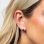 Sterling Silver February Birthstone Stud Earrings – 7mm, thumbnail 2 of 7