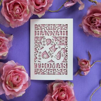 Personalised Papercut Ampersand Wedding Card, 3 of 8