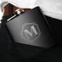 Personalised Geometric Black Hip Flask, thumbnail 3 of 7