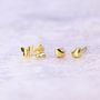 Gold Plated Tiny Earrings, thumbnail 3 of 5