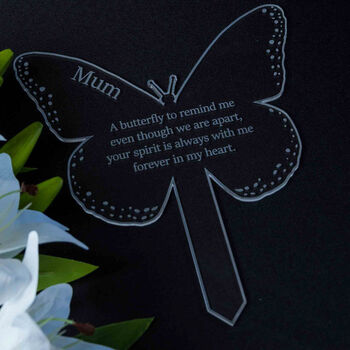 Personalised Butterfly Memorial Marker Plaque Ornament, 4 of 5