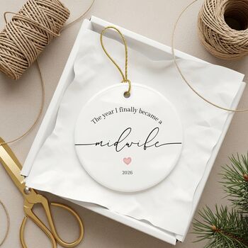 Personalised Midwife Graduation Bauble 2026, 6 of 7