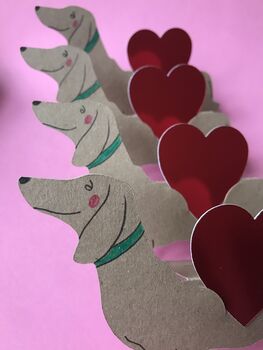 Hand Illustrated Dachshund Loveheart Card, 5 of 5
