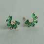 Emerald Pinwheel Stud Earrings, thumbnail 7 of 7