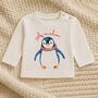 Personalised Kids Christmas T Shirt / Top Penguin, thumbnail 2 of 3