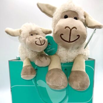 Sheep Mummy, Baby Lamb Soft Plush Toy Set, 3 of 8
