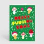Merry Fungi Xmas Funny Mushroom Pun Christmas Card, thumbnail 2 of 2
