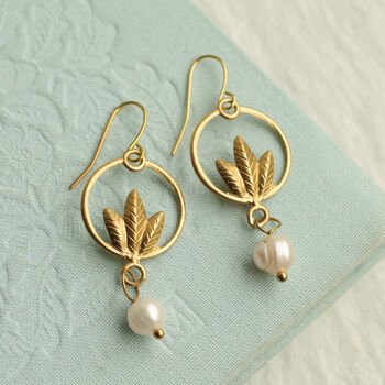 Lotus Pearl Earrings, 2 of 9