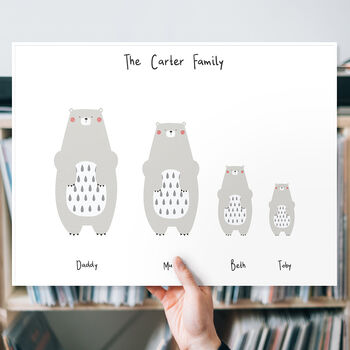 Personalised Family Print With Polar Bears, 2 of 5