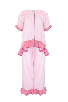 The Bonnie Ruffle Sleep Set – Rose Gingham, 2 of 6