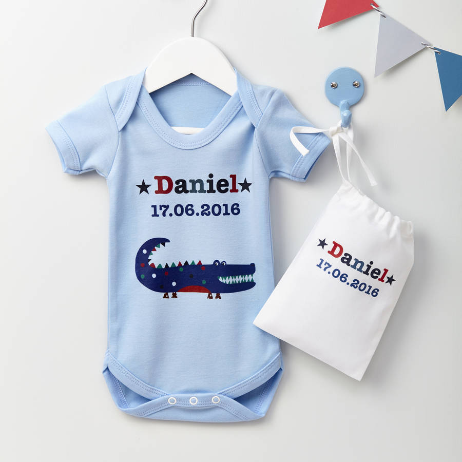 Boys Personalised Baby Grow Various Designs By TillieMint