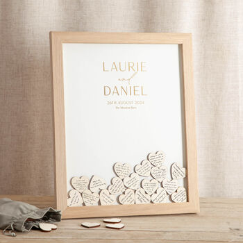 Modern Elegance Foiled Drop Top Frame Wedding Guest Book, 3 of 5