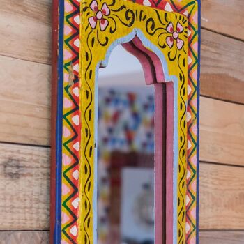 Yellow Indian Panel Mirror, 2 of 12