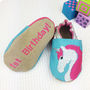 Personalised Embroidered Unicorn Baby Shoes, thumbnail 3 of 5