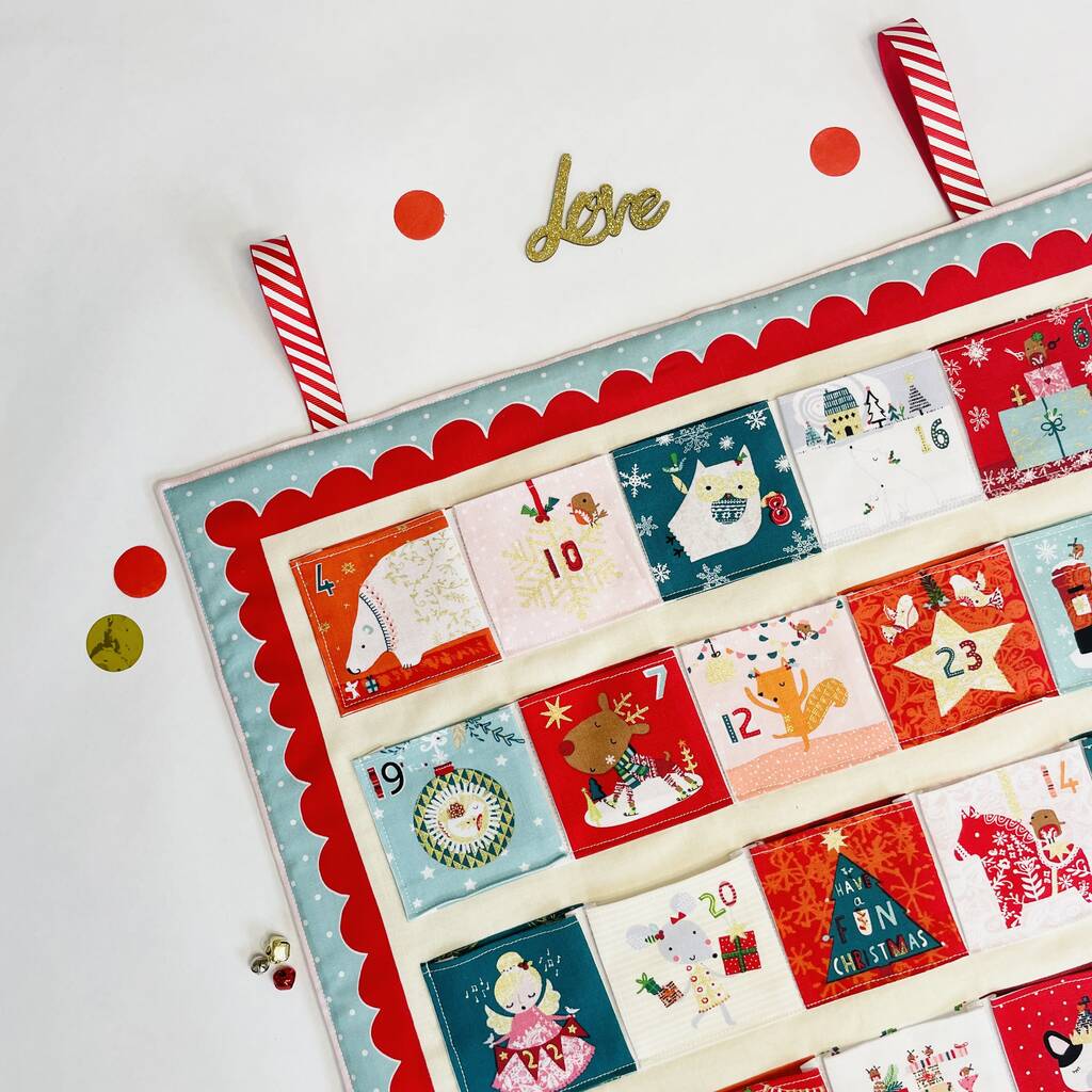 Handmade Personalised Fabric Advent Calendar By Lily & Giraffe