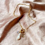 Biwa Pearl And Molten Initial Necklace, thumbnail 3 of 5