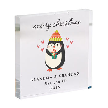 Merry Christmas Acrylic Plaque Gift For Grandma And Grandad, 4 of 5