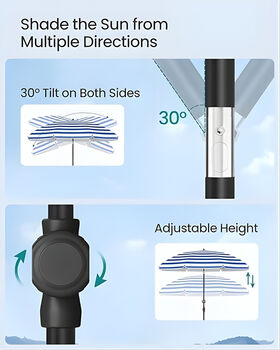 Tilting Garden Parasol Patio Sun Umbrella, 4 of 6