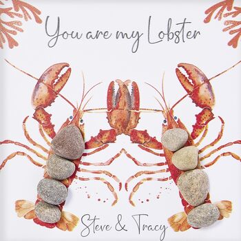 Personalised Lobster Love Pebble Picture, 3 of 3