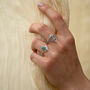Crowned Turquoise Sterling Silver Ring, thumbnail 3 of 5