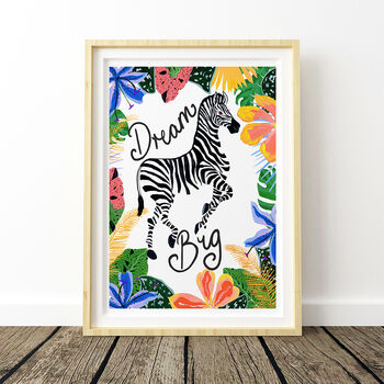 Dream Big Zebra Nursery Print, 3 of 11