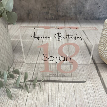 Birthday Acrylic Block Name And Age Milestone Birthday, 6 of 6