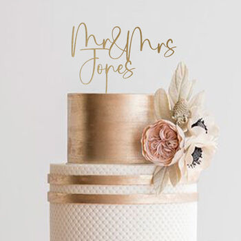 Wooden Script Our Forever Wedding Cake Topper Fa7, 2 of 9