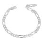Mens Sterling Silver Figaro Chain Bracelet, thumbnail 6 of 10