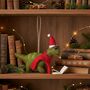 Christmas Dinosaur With Specs Hanging Felt Decoration, thumbnail 6 of 6