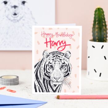 Personalised Tiger Birthday Card, 3 of 8