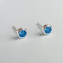 Sterling Silver Pink Or Blue Crystal Stud Earrings, thumbnail 3 of 4