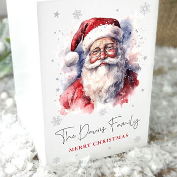 Personalised Any Message Traditional Santa White Wooden Tea Light Holder, 4 of 5