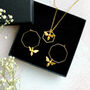 Geometric Bee Necklace And Earrings Gift Set, thumbnail 1 of 9