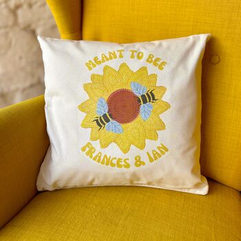 Crochet 'Meant To Bee' Couple Cushion, 2 of 2