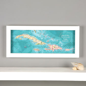 Personalised Cuba Hand Drawn Map Location Print, 4 of 6