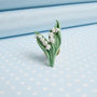 Hand Painted Lily Of The Valley Lapel Pin, thumbnail 1 of 4
