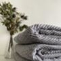 Grey Herringbone Soft Cotton Bedspread, thumbnail 4 of 8