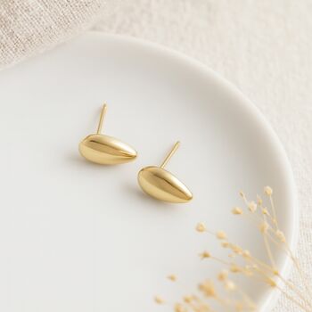 9ct Yellow Gold Teardrop Micro Stud Earrings, 4 of 5