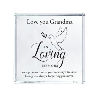 Personalised In Loving Memory Dove Crystal Token, 5 of 6