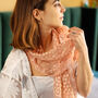 Embroidered Lace Skinny Cotton Blend Scarf, thumbnail 2 of 12