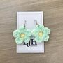 Crochet Daisy Flower Earrings, thumbnail 4 of 11