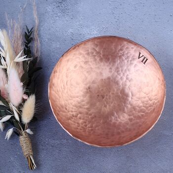 7th Anniversary Copper Trinket Bowl, Medium Hammered, 2 of 7