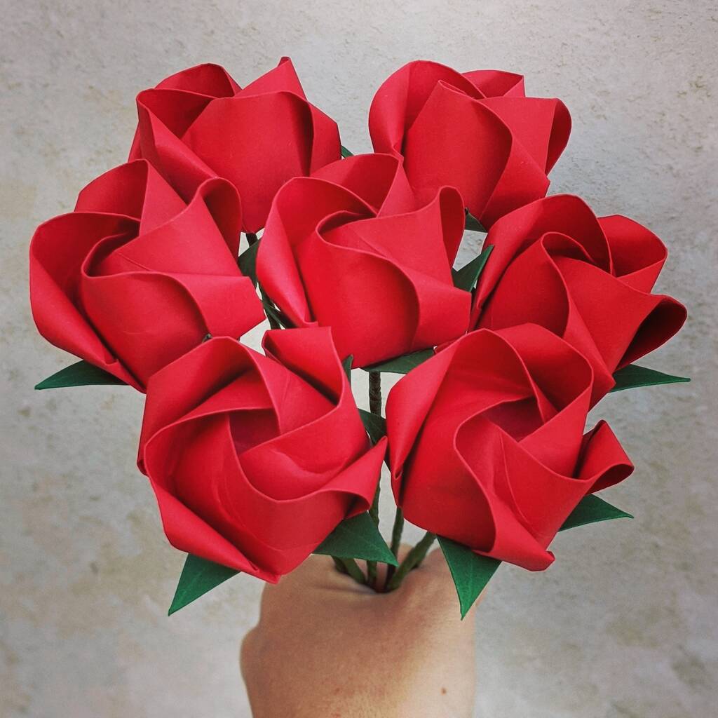 Origami Paper Roses Bouquet, Mother's Day Gift, 1 of 7