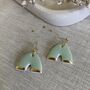 Ceramic Earrings Mint Arch Gold Lustre, thumbnail 4 of 4