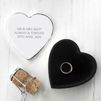 Personalised Classic Silver Plated Heart Trinket Box, 2 of 9